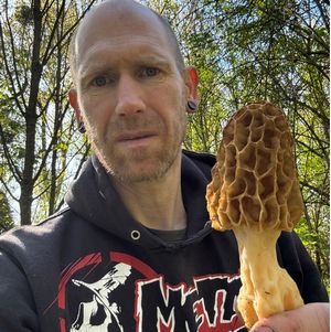 Armin mit Speisemorchel; Foto Armin 27.4.26 Armin mit Speisemorchel; Foto Armin 27.4.26