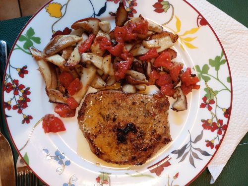 Gebratene Steinpilze mit Schweinesteak; Foto Ivanka 22.10.25