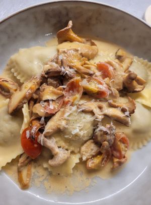 Köstliches Pilzravioli; Foto Verena 4.10.26 Köstliches Pilzravioli; Foto Verena 4.10.26