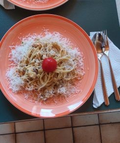 Spaghetti  mit gebratenen Steinpilzen; Foto Ivanka 5.11.25