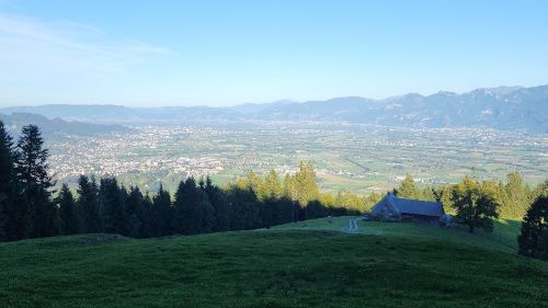 Blick vom Stoss auf das St. Galler Rheintal Blick vom Stoss auf das St. Galler Rheintal